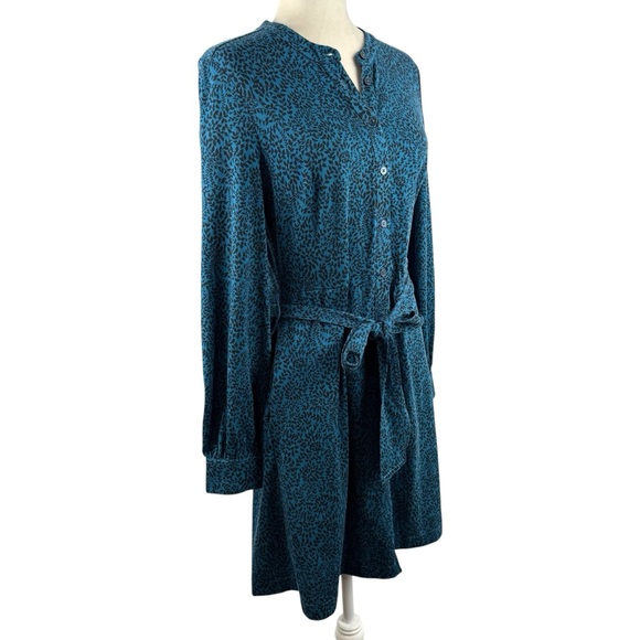 Boden Teal Printed Long-Sleeve Midi Dress - Picture 6 of 15